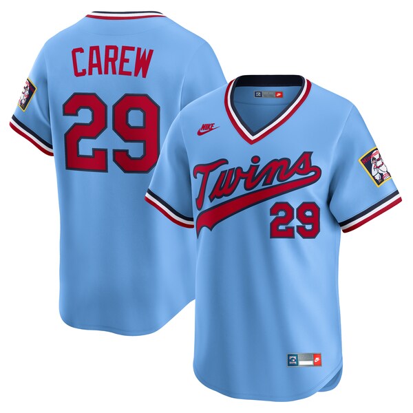 Rod Carew Minnesota Twins Nike Throwback Cooperstown Collection Limited Jersey - Light Blue
