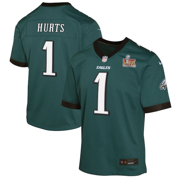 Jalen Hurts Philadelphia Eagles Nike Youth Super Bowl LIX Game Player Jersey - Midnight Green
