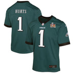 Jalen Hurts Philadelphia Eagles Nike Youth Super Bowl LIX Game Player Jersey - Midnight Green