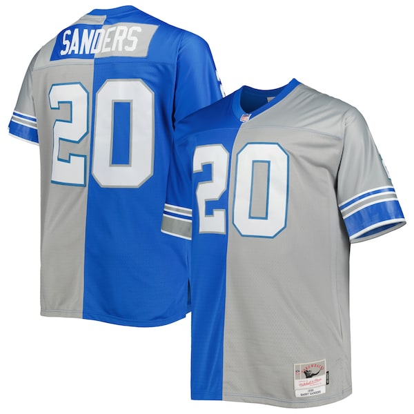 Barry Sanders Detroit Lions Big & Tall Split Legacy Retired Player Replica Jersey - Blue/Silver