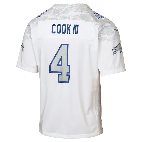 James Cook III Buffalo Bills Nike Youth 2025 Rivalries Collection Game Jersey - White