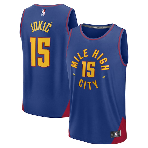 Nikola Jokic Denver Nuggets  Fast Break Replica Player Jersey - Statement Edition - Blue