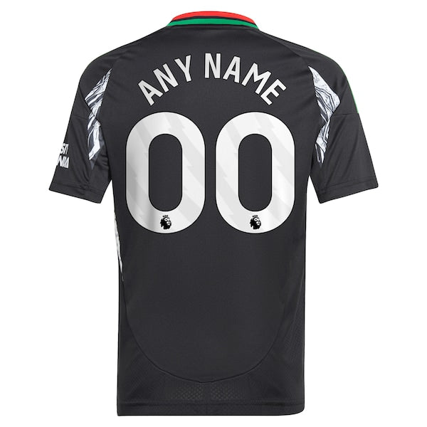 Arsenal adidas Youth 2024/25 Away Replica Custom Jersey - Black