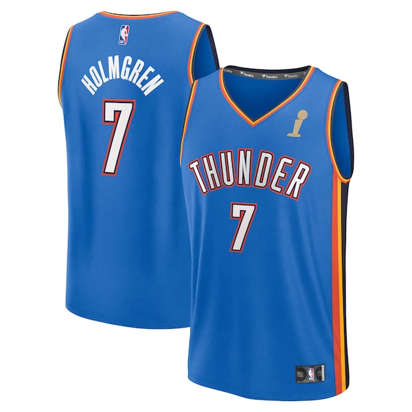 Chet Holmgren Oklahoma City Thunder  Youth 2025 NBA Finals Champions Fast Break Replica Player Jersey - Blue - Icon Edition