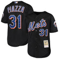 Mike Piazza New York Mets Youth Cooperstown Collection Mesh Batting Practice Jersey - Black/Orange