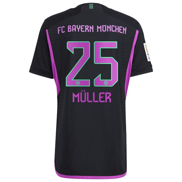 Thomas Müller Bayern Munich adidas 2023/24 Away Authentic Player Jersey - Black/White