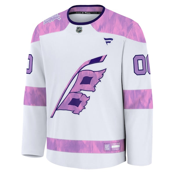 Carolina Hurricanes  2024 Hockey Fights Cancer Custom Practice Jersey - White