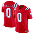 Christian Gonzalez New England Patriots Nike Alternate Vapor F.U.S.E. Limited Jersey - Red/Navy