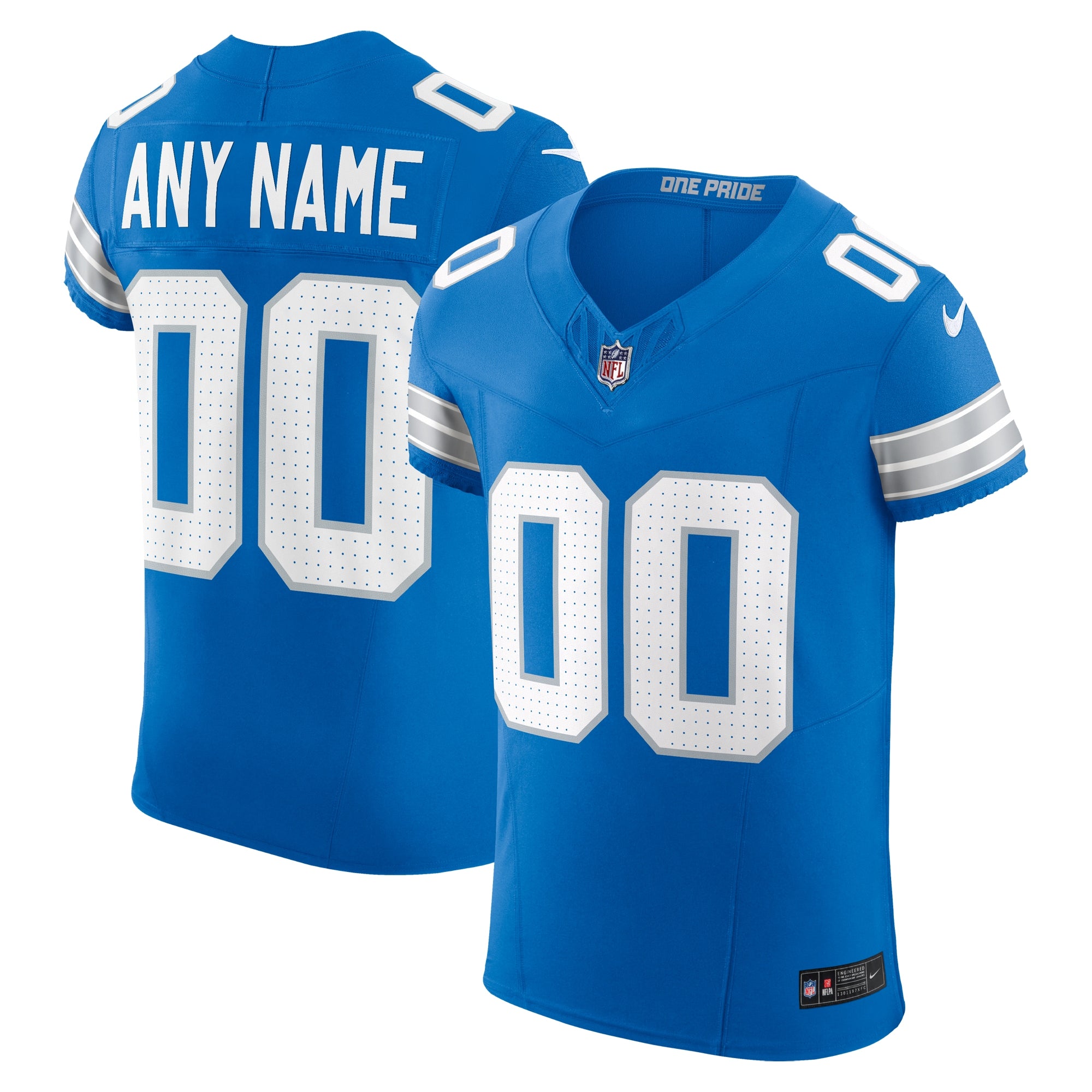Detroit Lions Nike Alternate Vapor F.U.S.E. Elite Custom Jersey -  Black/Blue