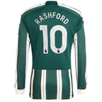 Marcus Rashford Manchester United adidas 2023/24 Away Long Sleeve Replica Player Jersey - Green/Red