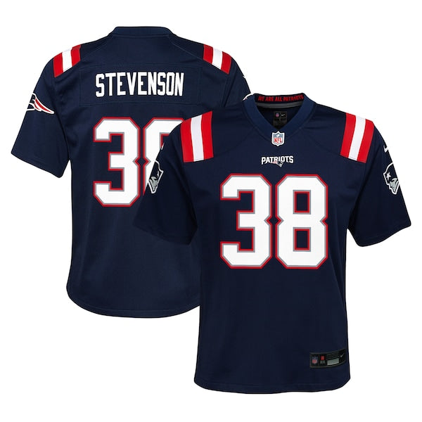 Rhamondre Stevenson New England Patriots Nike Youth Team Player Game Jersey - Navy
