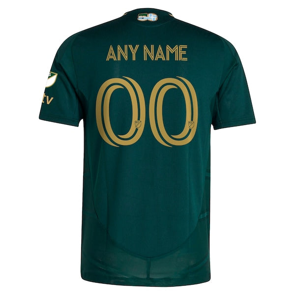 Portland Timbers adidas 2025 Forever Green & Gold Authentic Custom Jersey - Green