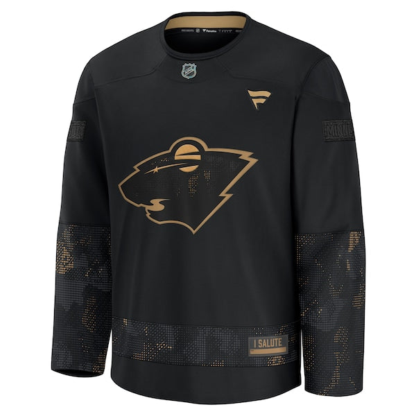 Minnesota Wild  2024 Military Appreciation Practice Jersey - Black