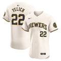Christian Yelich Milwaukee Brewers Nike Home Elite Player Jersey - Cream