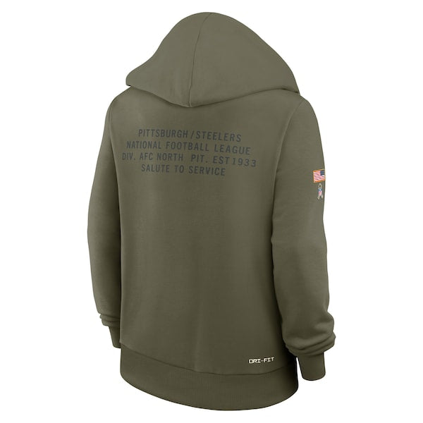 Pittsburgh Steelers Nike Women's 2025 Salute to Service Sideline Standard Issue Dri-FIT Hoodie - Olive