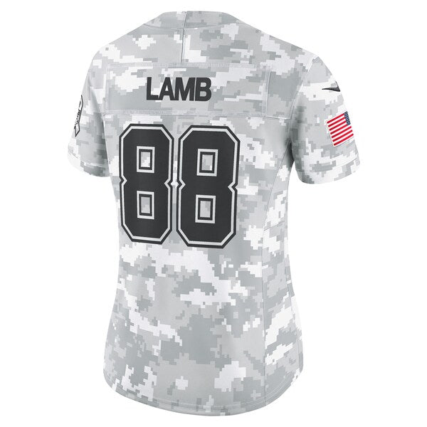 CeeDee Lamb Dallas Cowboys Nike Women's 2024 Salute to Service Limited Jersey - Arctic Camo