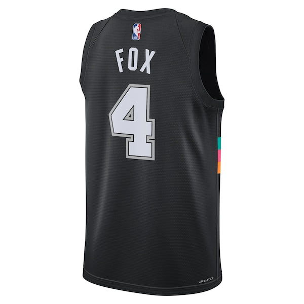 De'Aaron Fox San Antonio Spurs Nike Unisex 2025/26 Swingman Jersey - Black - City Edition