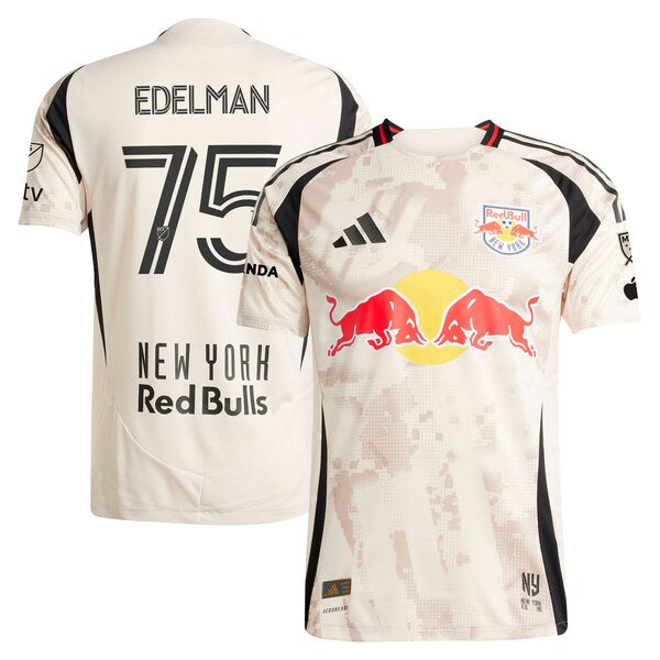Daniel Edelman New York Red Bulls adidas 2025 Stone Kit Authentic Player Jersey - Tan