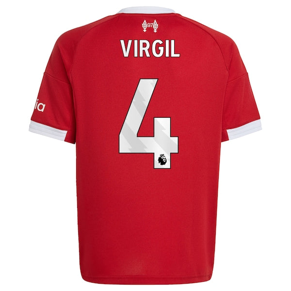 Virgil van Dijk Liverpool adidas Youth 2025/26 Home Replica Jersey - Red/Green