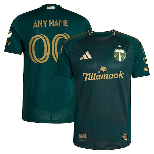 Portland Timbers adidas 2025 Forever Green & Gold Authentic Custom Jersey - Green