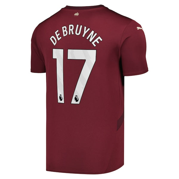 Kevin De Bruyne Manchester City Puma 2024/25 Third Replica Player Jersey - Burgundy