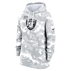 Las Vegas Raiders Nike Women's 2024 Salute To Service Club Fleece Pullover Hoodie - Arctic Camo