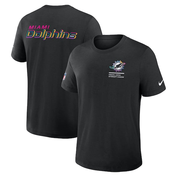 Miami Dolphins Nike 2025 NFL Crucial Catch Tri-Blend Dri-FIT T-Shirt - Black