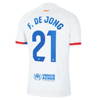 Frenkie de Jong Barcelona Nike 2023/24 Away Replica Jersey - White/Aqua/Royal