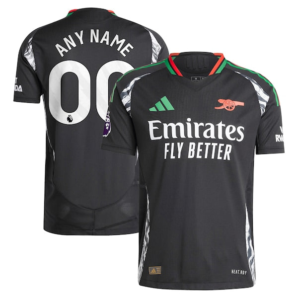 Arsenal adidas 2024/25 Away Authentic Custom Jersey - Black