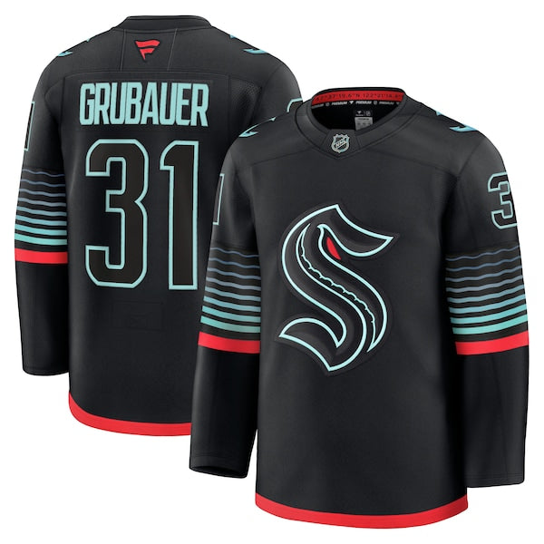 Philipp Grubauer Seattle Kraken  Alternate Premium Player Jersey - Black