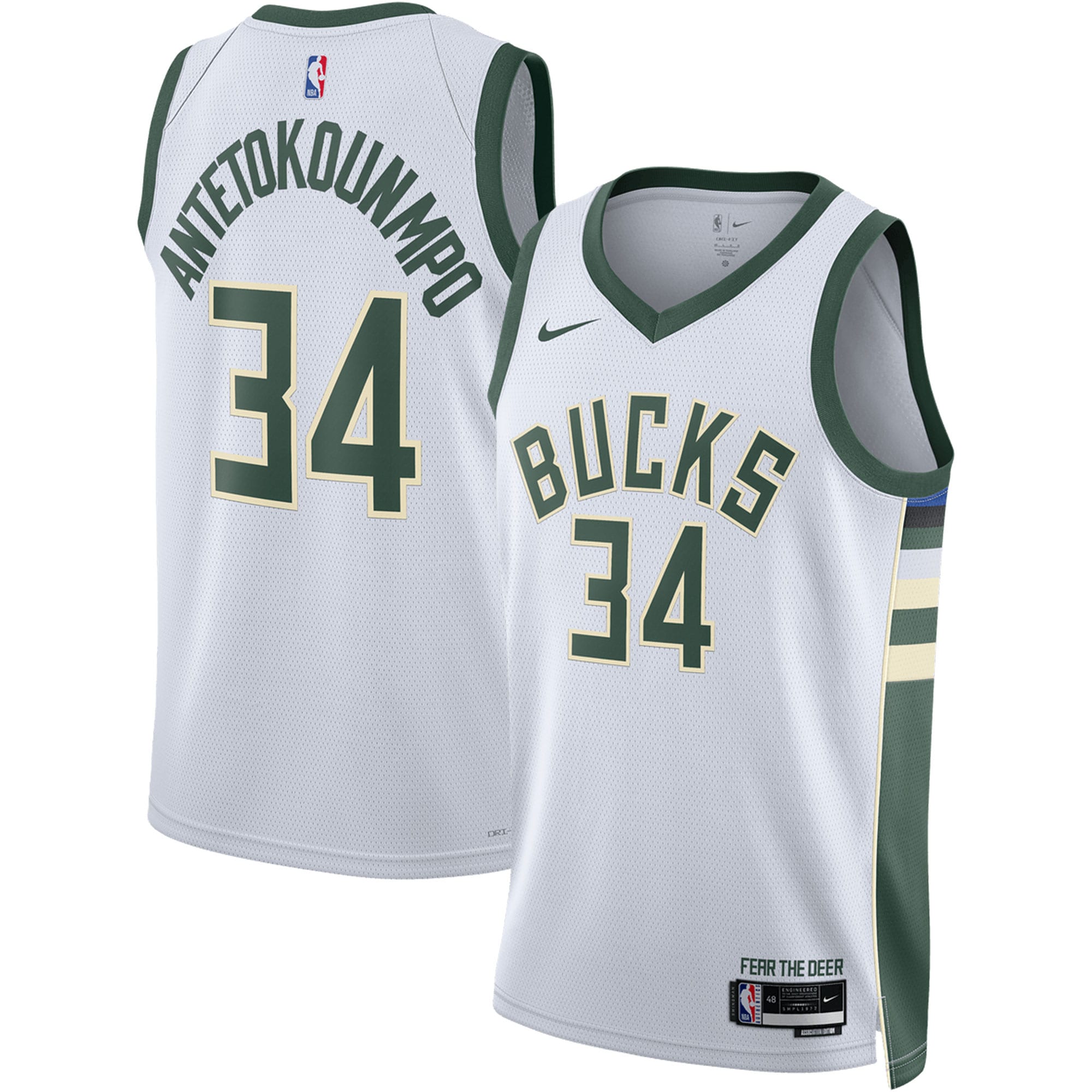 Giannis Antetokounmpo Milwaukee Bucks Nike Unisex Swingman Jersey - Icon Edition - Hunter Green/White
