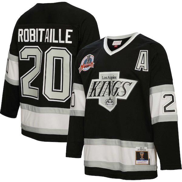 Luc Robitaille Los Angeles Kings Alternate Captain Patch 1992/93 Blue Line Player Jersey - Black