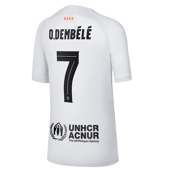 Ousmane Dembele Barcelona Nike Youth 2022/23 Third Breathe Stadium Replica Player Jersey - Gray