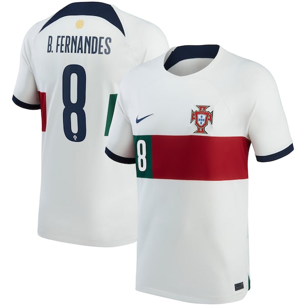 Bruno Fernandes Portugal National Team Nike 2022/23 Away Breathe Stadium Replica Player Jersey - White