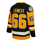 Mario Lemieux Pittsburgh Penguins Big & Tall 1991 Captain Patch Blue Line Player Jersey - Black
