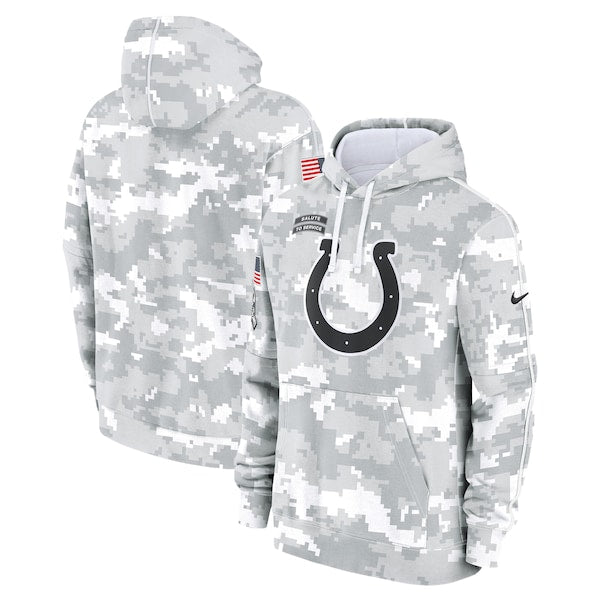 Indianapolis Colts Nike 2024 Salute to Service Club Fleece Pullover Hoodie - Arctic Camo