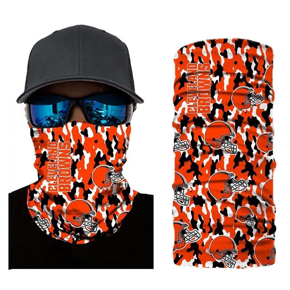 CAMO CLEVELAND BROWNS FACE MASK BANDANAS