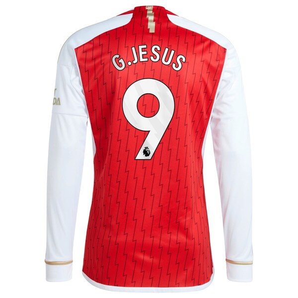 Gabriel Jesus Arsenal adidas 2023/24 Home Replica Player Long Sleeve Jersey - Red