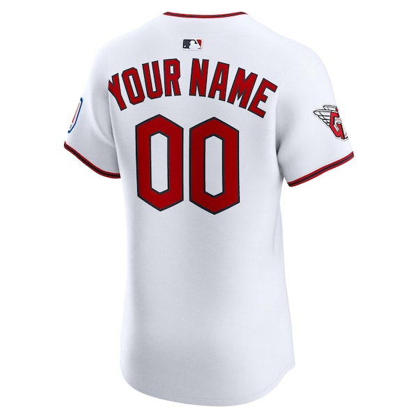 Cleveland Guardians Nike Home Elite Sponsor Patch Custom Jersey - White