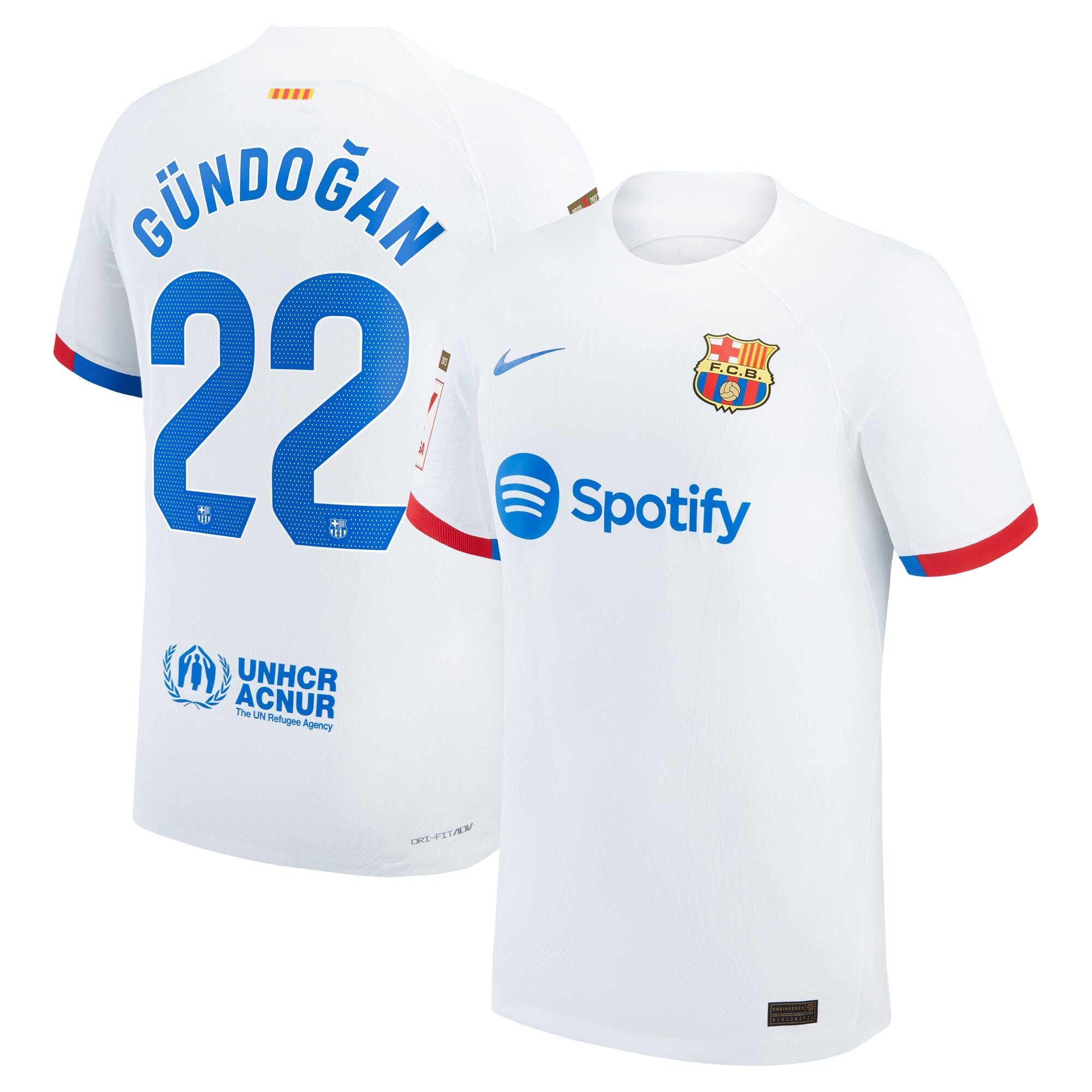 Ilkay Gündogan Barcelona Nike 2023/24 Third Authentic Jersey - Aqua/Royal/White