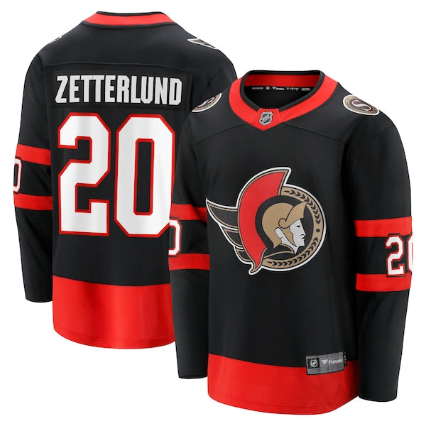 Fabian Zetterlund Ottawa Senators  Home Breakaway Jersey - Black