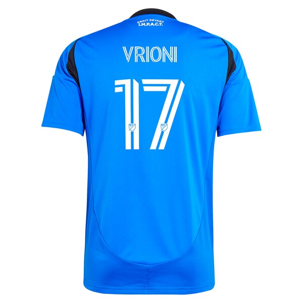 Giacomo Vrioni CF Montreal adidas 2025 Montréal Original Replica Player Jersey - Blue