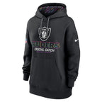 Las Vegas Raiders Nike Women's 2024 NFL Crucial Catch Club Pullover Hoodie - Black