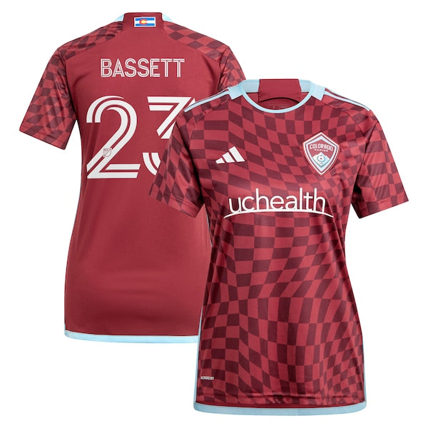 Cole Bassett Colorado Rapids adidas Women's 2024 One Flag Kit Replica Player Jersey - Burgundy