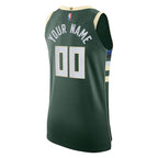 Milwaukee Bucks Nike 2021/22 Diamond Authentic Custom Jersey - Icon Edition - Hunter Green
