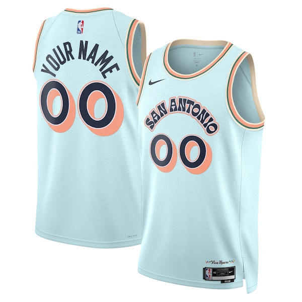 San Antonio Spurs Nike Unisex 2024/25 Custom Swingman Jersey - City Edition - Light Blue