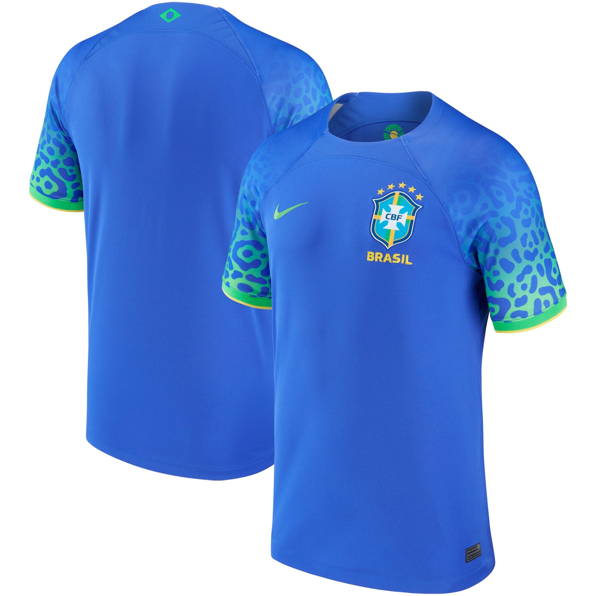 Custom Brazil National Team Nike 2022/23 Away Breathe Stadium Replica Blank Jersey - Blue