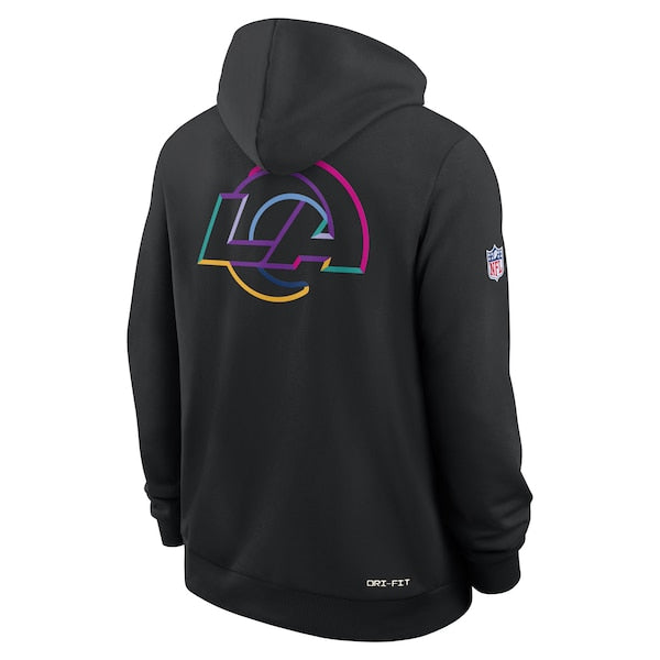 Los Angeles Rams Nike 2025 NFL Crucial Catch Sideline Standard Issue Dri-FIT Hoodie - Black