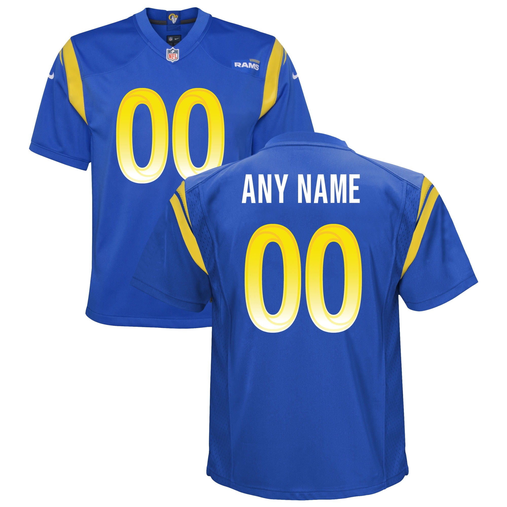 Los Angeles Rams Nike Youth 2025 Rivalries Collection Custom Game Jersey - Midnight Blue/Royal