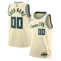 Milwaukee Bucks Nike Unisex 2025/26 City Edition Swingman Custom Jersey - Cream